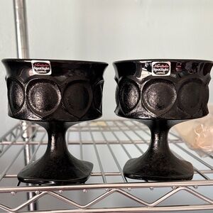 Noritake Spotlight Black Glass sherbet  Pair